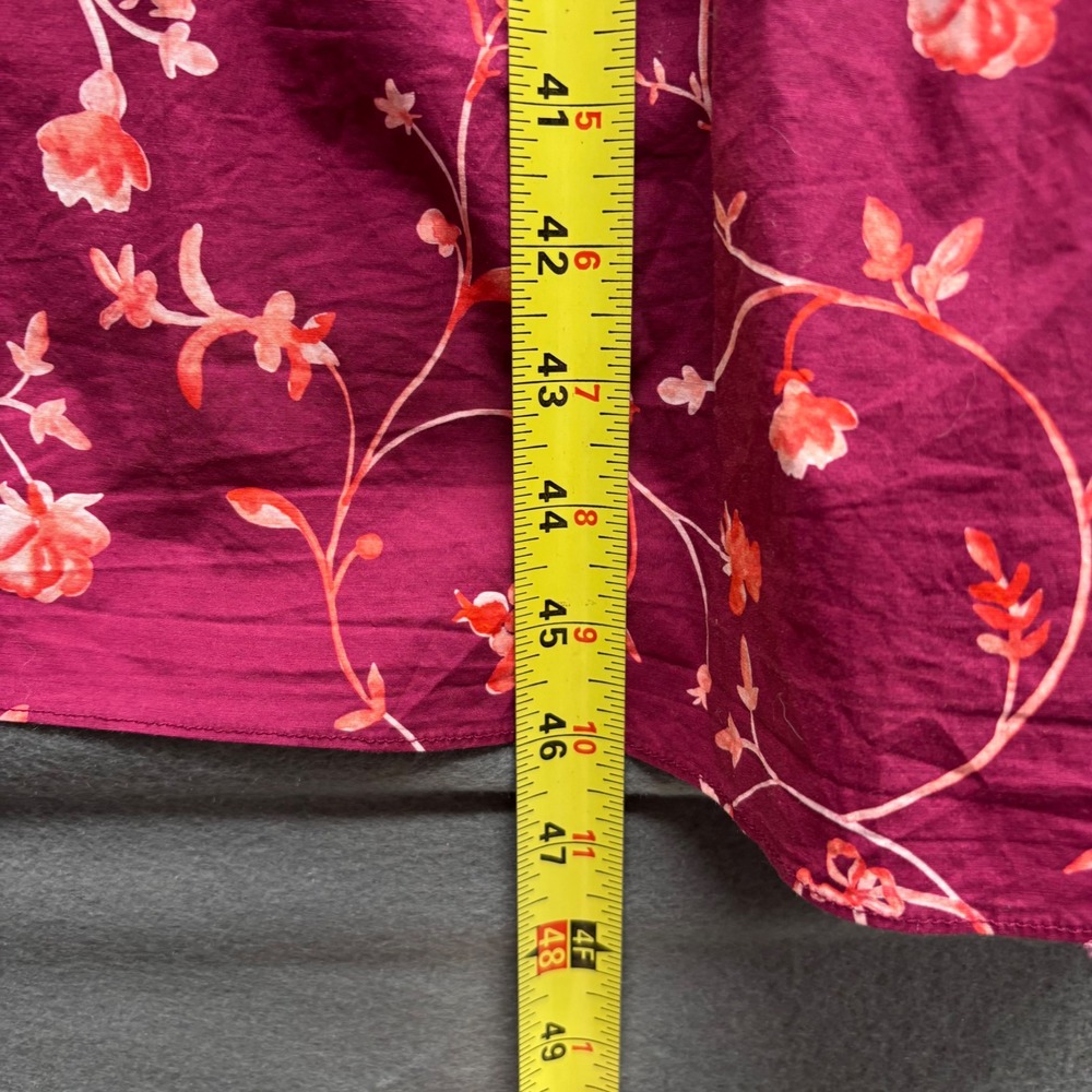 Hill House Home The Ellie Nap Dress Burgundy Floral Smocked Tiered Midi Size M - Picture 9 of 13